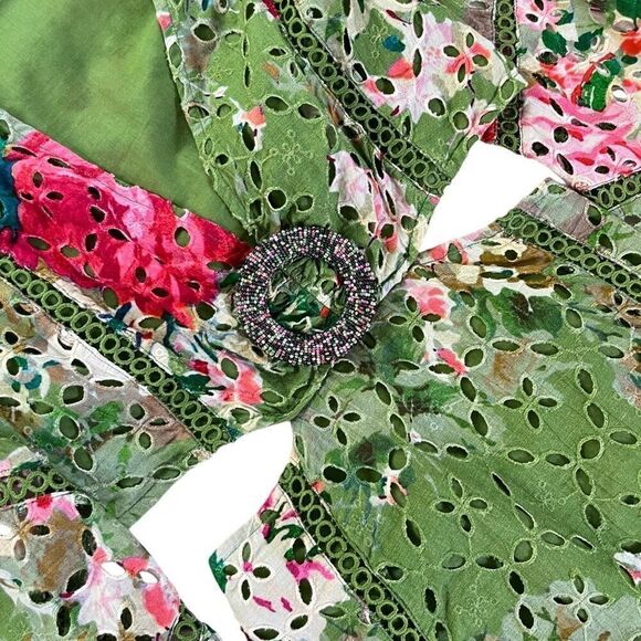 HEMANT AND NANDITA Zaria Short Dress in Military Green - Picture 7 of 13